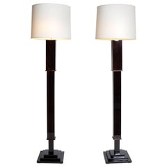 Pair of Hungarian Floor Lamps with a Step Base