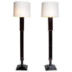 Pair of Hungarian Floor Lamps with a Step Base 8