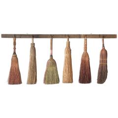 Rare Collection of Hearth Brooms, circa 1880-1910