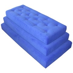 Royal Blue Three Level Attached Stepped Ottoman