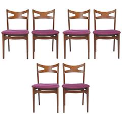 Set of Six Rosewood Danish Dining Chairs 9