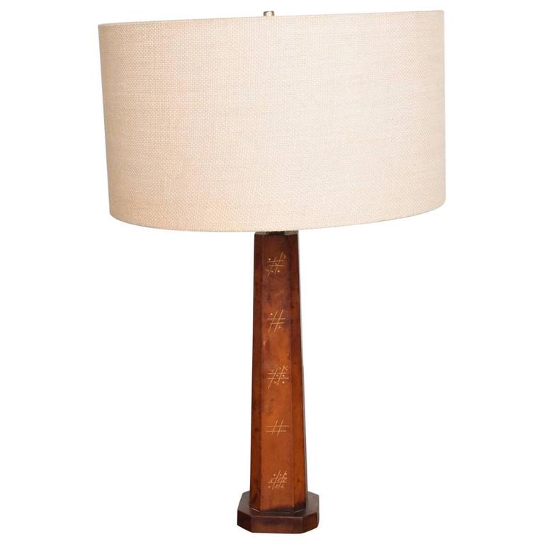 Mexican Modernist Leather Wrapped Table Lamp For At 1stdibs Mexican Modernist Leather Wrapped Table Lamp For
