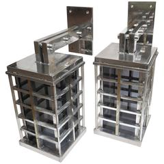 Architectural Industrial Machine Age Wall Sconces in a Large-Scale