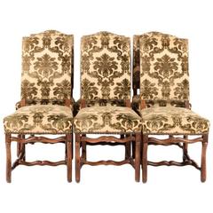 Set of Six Oak Framed Louis XIII-Style Chairs, circa 1880