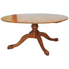 Italian Pine Round Pedestal Dining Table