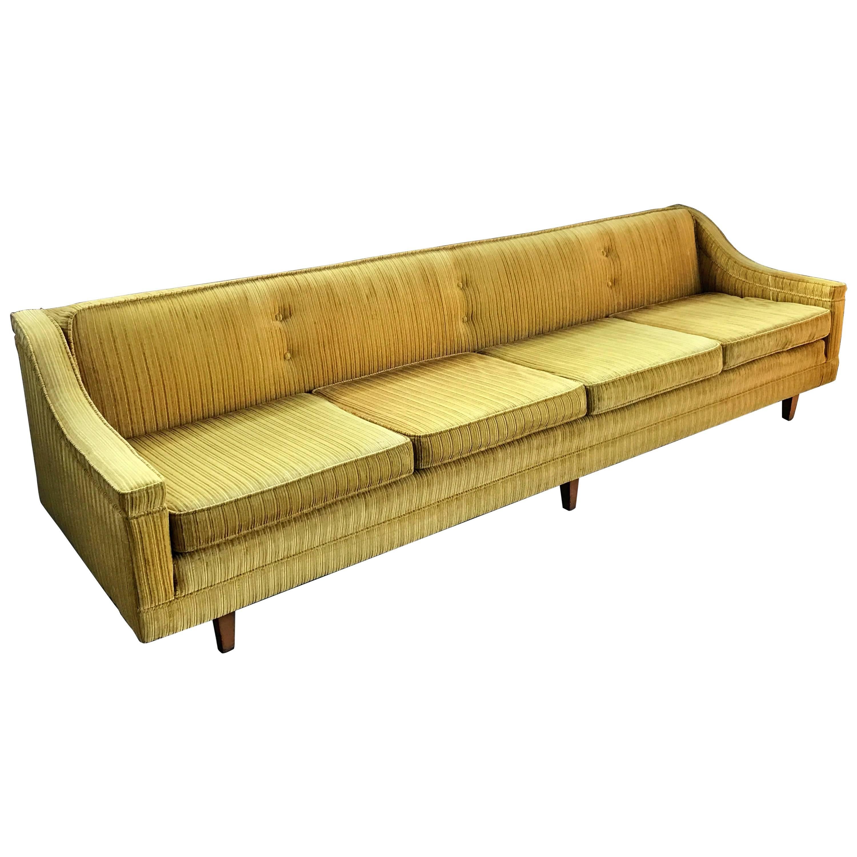 Gold Velvet Corduroy Harvey Probber Sofa