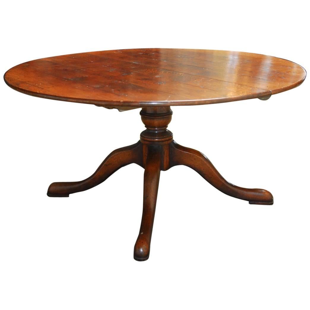 Italian Walnut Round Pedestal Dining Table