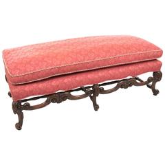 English James II Carved Walnut Bench 9