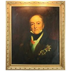 18th Century English Oil on Canvas Painting of a Decorated Military Officer