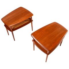 Mid-Century Modern Peter Hvidt Solid Teak End Tables for France & Sons