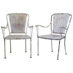 Pair of Iron Garden Chairs, France, 1950s