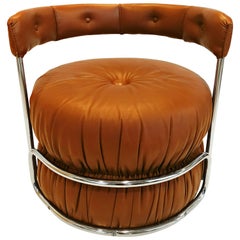Retro French Pouf Chairs, 1970s