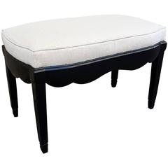 Sue et Mare Ebonized Solid Wood Refined Newly Restored in Neutral Cloth