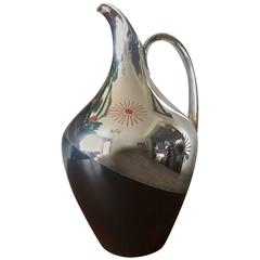 Silver Overlay & Enamel Midcentury Jug, Friedrich Spahr Hutschenreuther