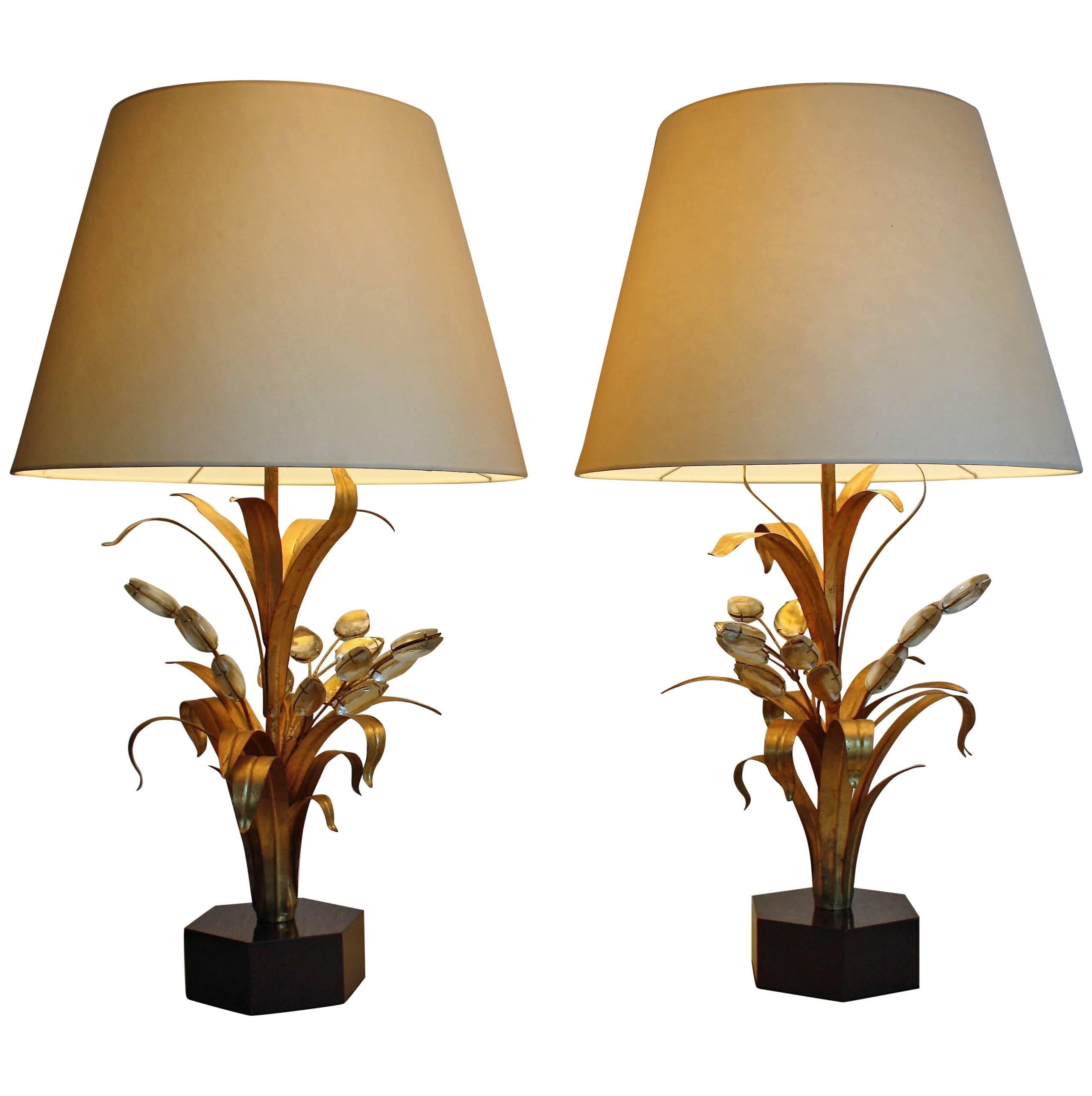 Pair of Italian Table Lamps in the Manner of Maison Bagues, Italy, circa 1960s