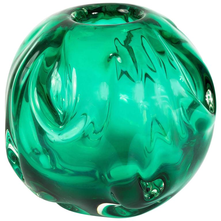 Flavio Poli for Seguso Vetri d’Arte Verde Mare vase, ca. 1939