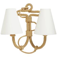 1950s Pair of Rope Sconces by Audoux and Minet