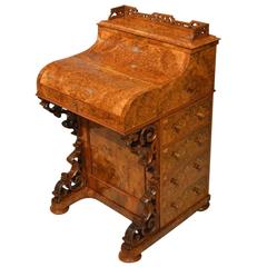 Superb Quality Burr Walnut Victorian Period "Pop Up" Davenport by Maple & Co