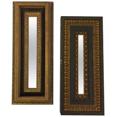 Pair of Miniature 'Tom Thumb' Carved Wood Mirrors