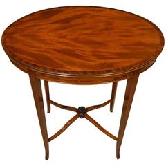 Small Mahogany Edwardian Period Oval Inlaid Occasional Table