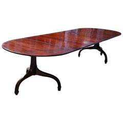 Antique Period Early 19th Century Georgian or Federal Cuban Mahogany Dining Table