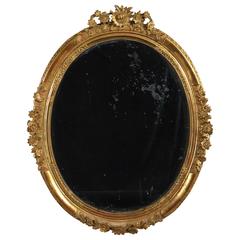 19th Century Carved Bevelled Giltwood Mirror