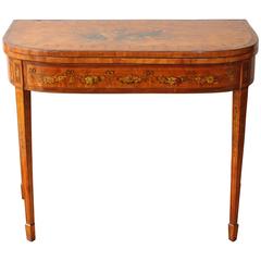 Satinwood and Paint Decorated Adam Period Card Table 11