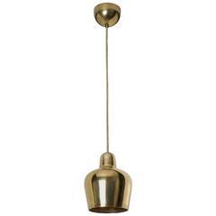 Paavo Tynell Alvar Aalto, Rare Golden Bell Pendant Light, 1940s 5