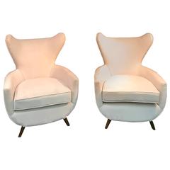 Sensational Pair of Sculptural Italian Chairs in the Manner of Paolo Buffa