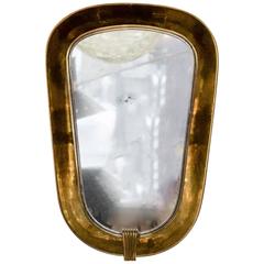 Art Deco Backlit Brass Mirror, European