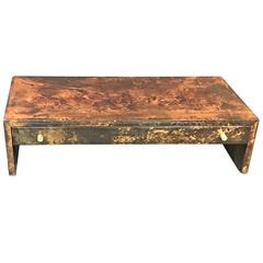 Gorgeous Lacquered Goatskin Low Coffee Table or Accent Table by Aldo Tura