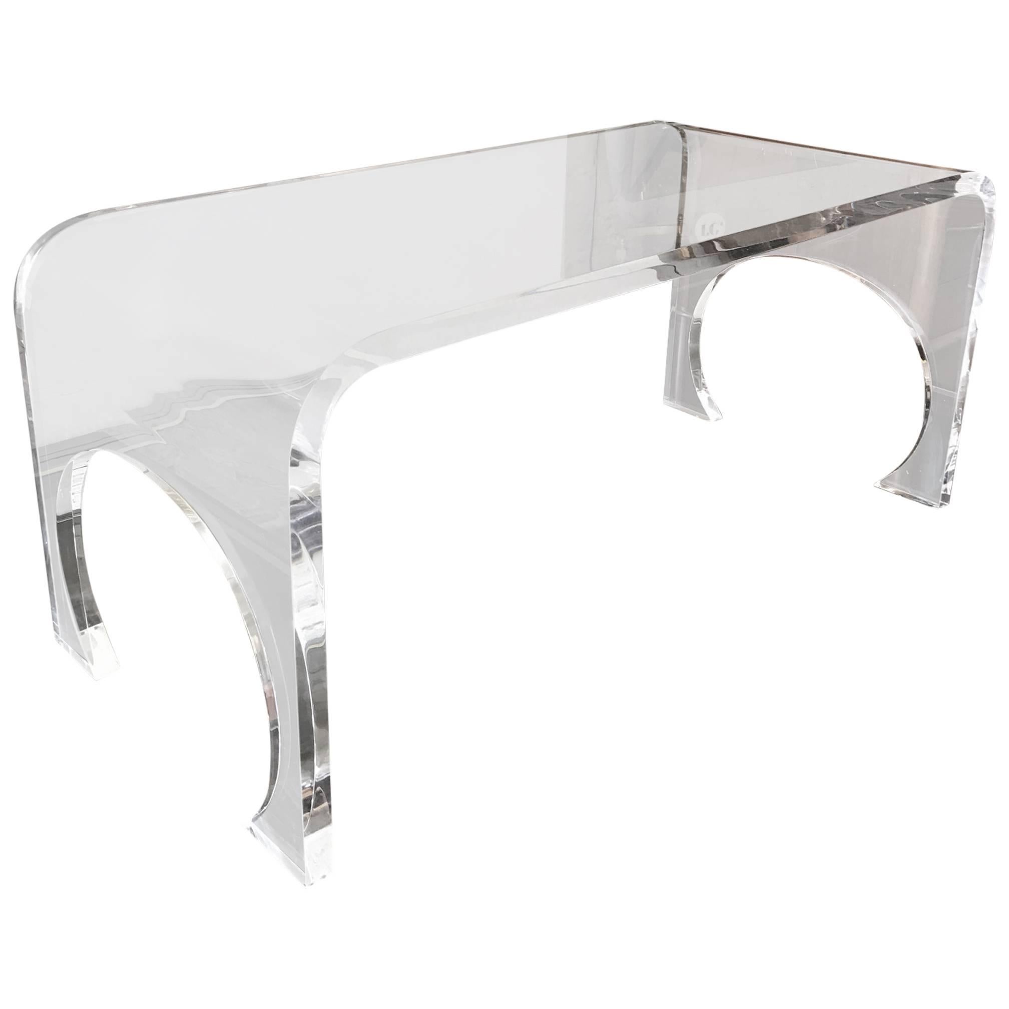Lucite Waterfall Coffee Table in the Manner of Charles Hollis Jones