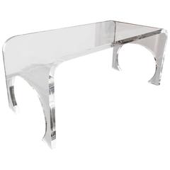 lucite "waterfall" coffee table with bullnose edgescharles lucite "waterfall" coffee table with bullnose edgescharles