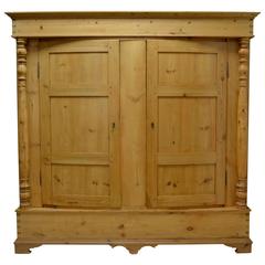 Pine Bow Front Knock-Down Armoire