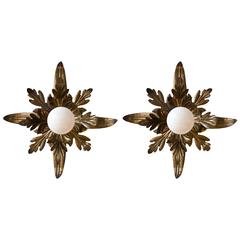 Two Hammered Wall or Ceiling Lamps 4