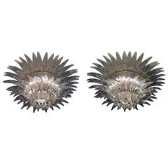 Beautiful Pair of Large Barovier and Tosa Palmette Chandeliers 3