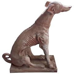 Retro Argilla Galestro Terracotta Italian Greyhound Statue