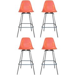 Four Herman Miller Eames Counter Height Barstools