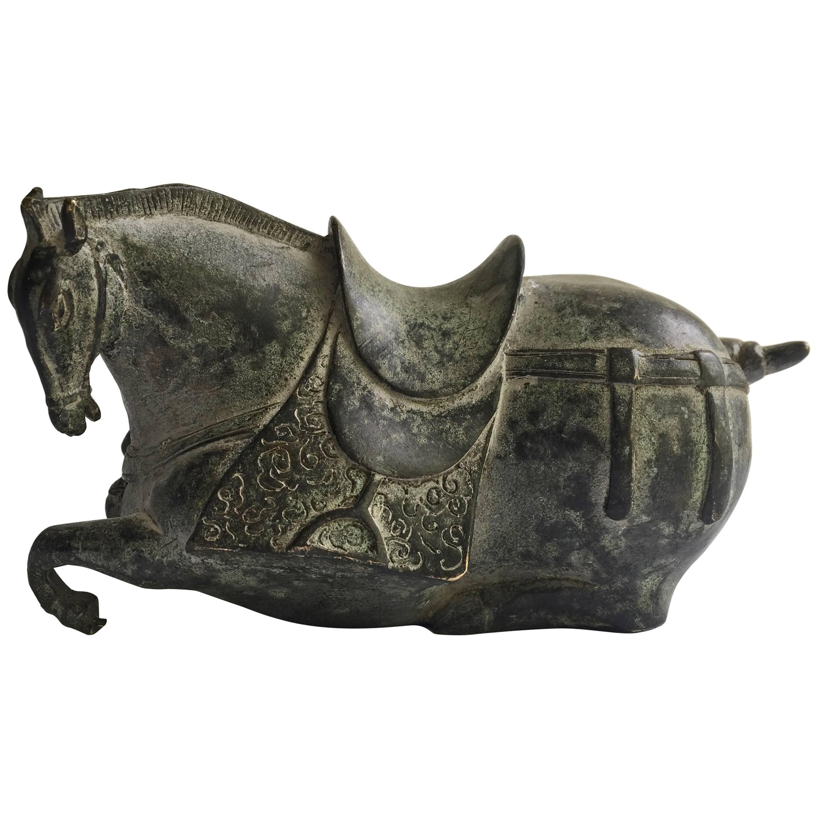 Antique Han Style Bronze Horse For Sale