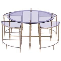 Five-Piece Hollywood Regency Cocktail Table Set by Maison Jansen
