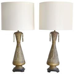 Pair of Mid-Century Brass Table Lamps