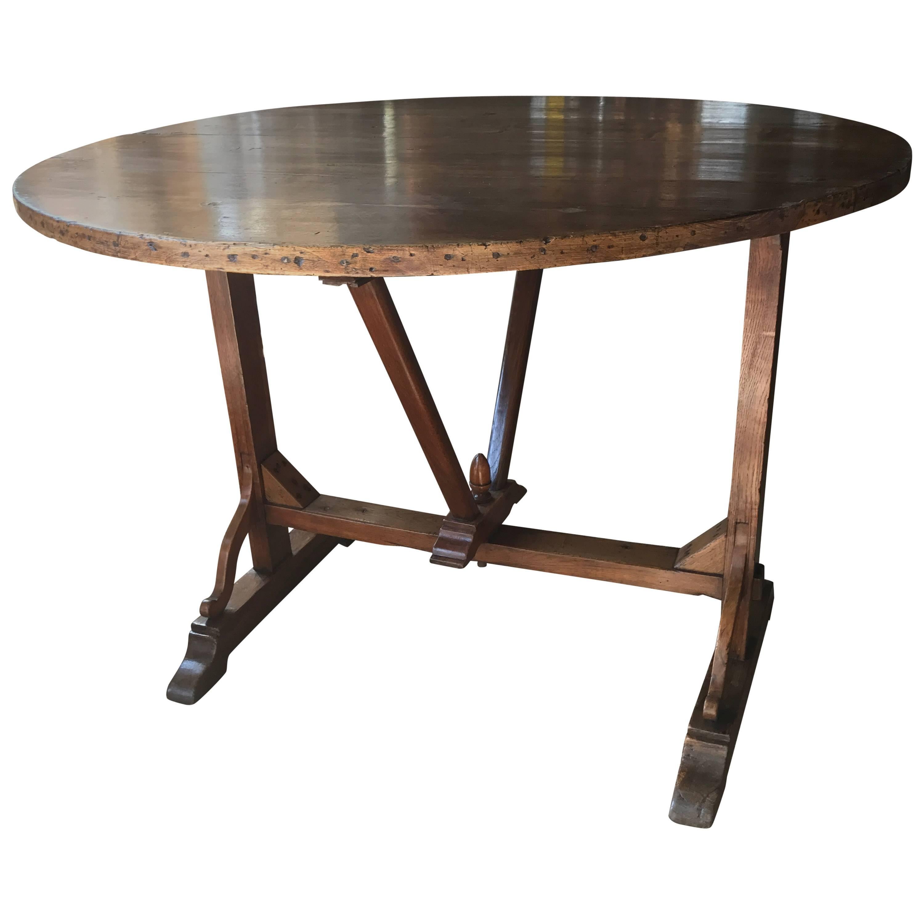 19th Century Chestnut Vendange Table For Sale