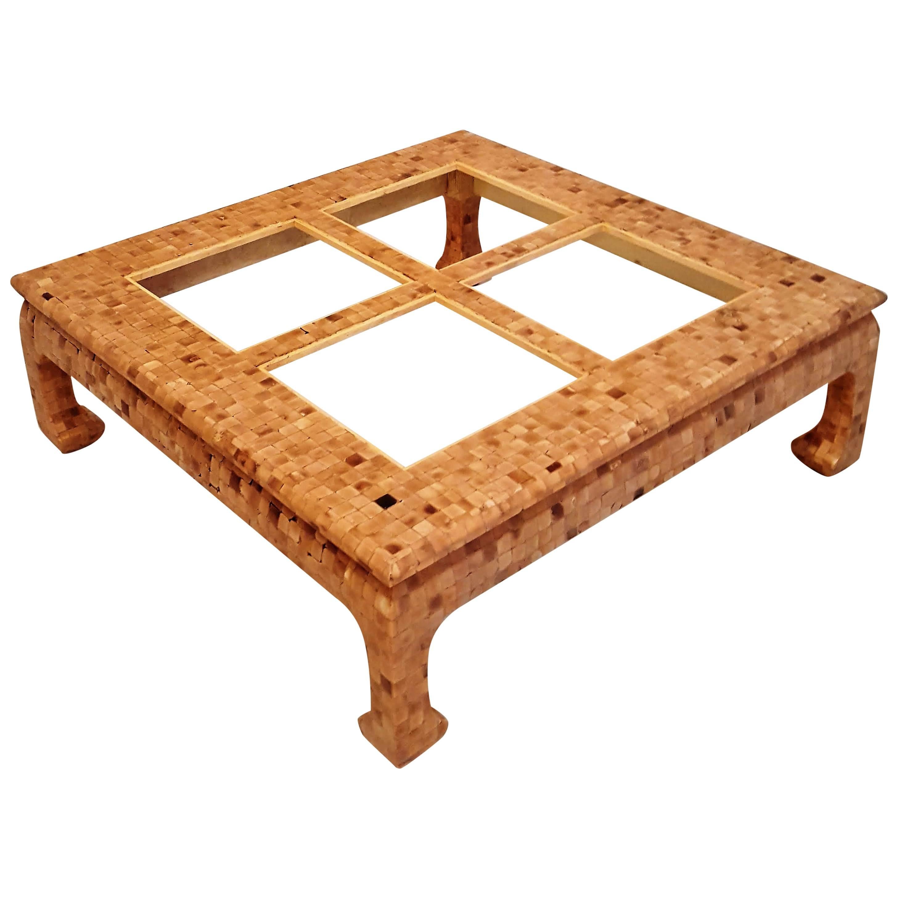 Mid-Century Horn Tessellated Coffee Table For Sale