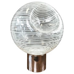 Large and Uncommon Italian Glass Globe Lamp Attributed to Venini
