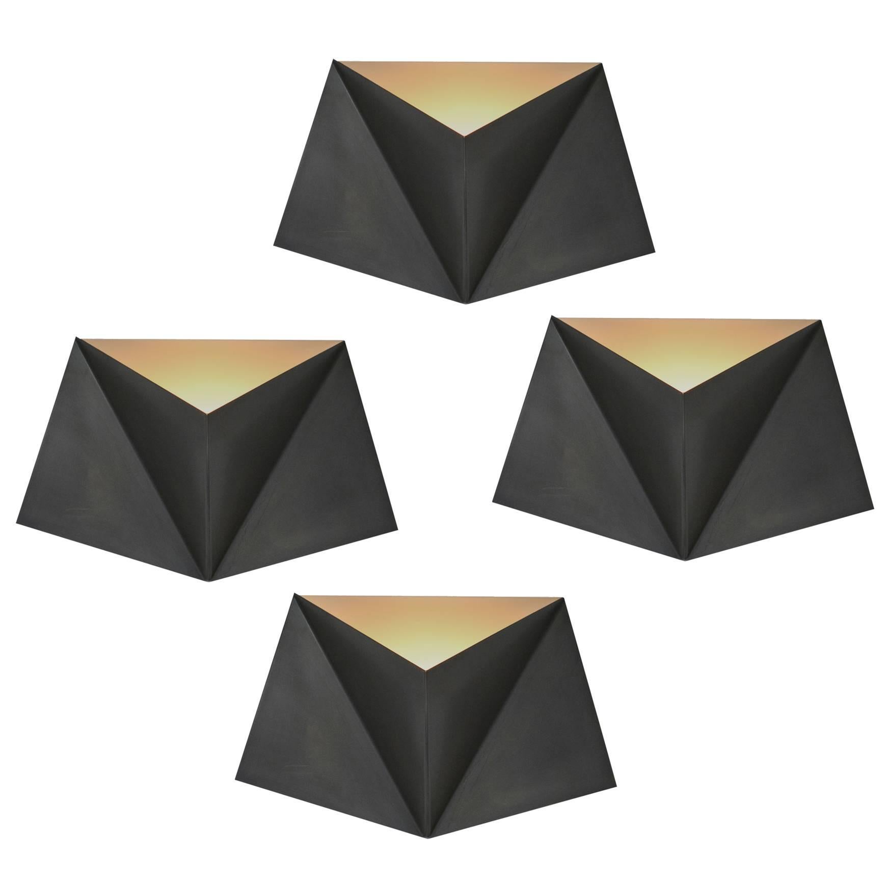 Italian Folded Plate Metal Sconces