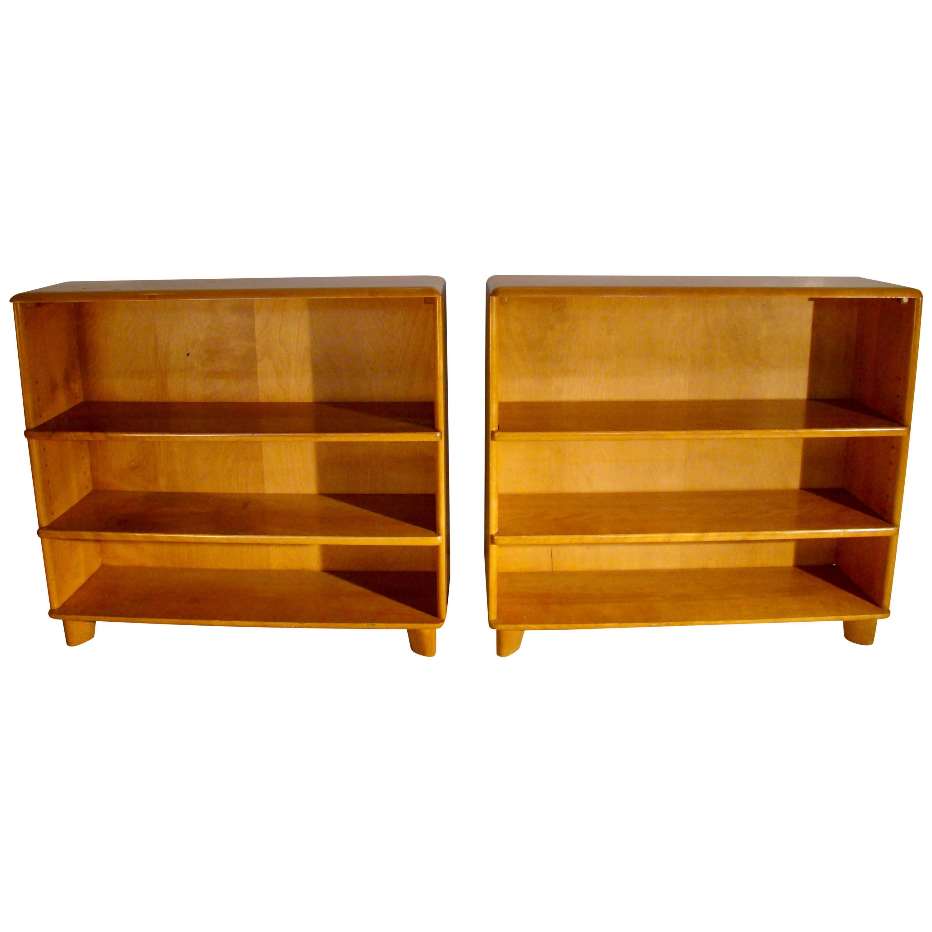 Pair of Heywood Wakefield Champagne Bookcases or Cabinets