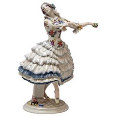 Antique Meissen Chiarina Model D 286 Russian Ballet by Paul Scheurich, circa 1920-1924