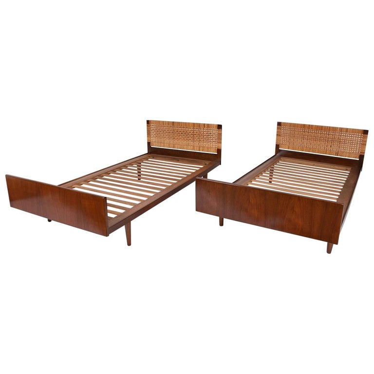Mid Century Modern Danish Twin Beds, Contemporary Twin Bed Frame
