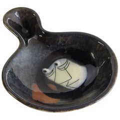  Edmund Ronaky Ceramic Bowl Dish Hand painted Under Glaze California Potter 