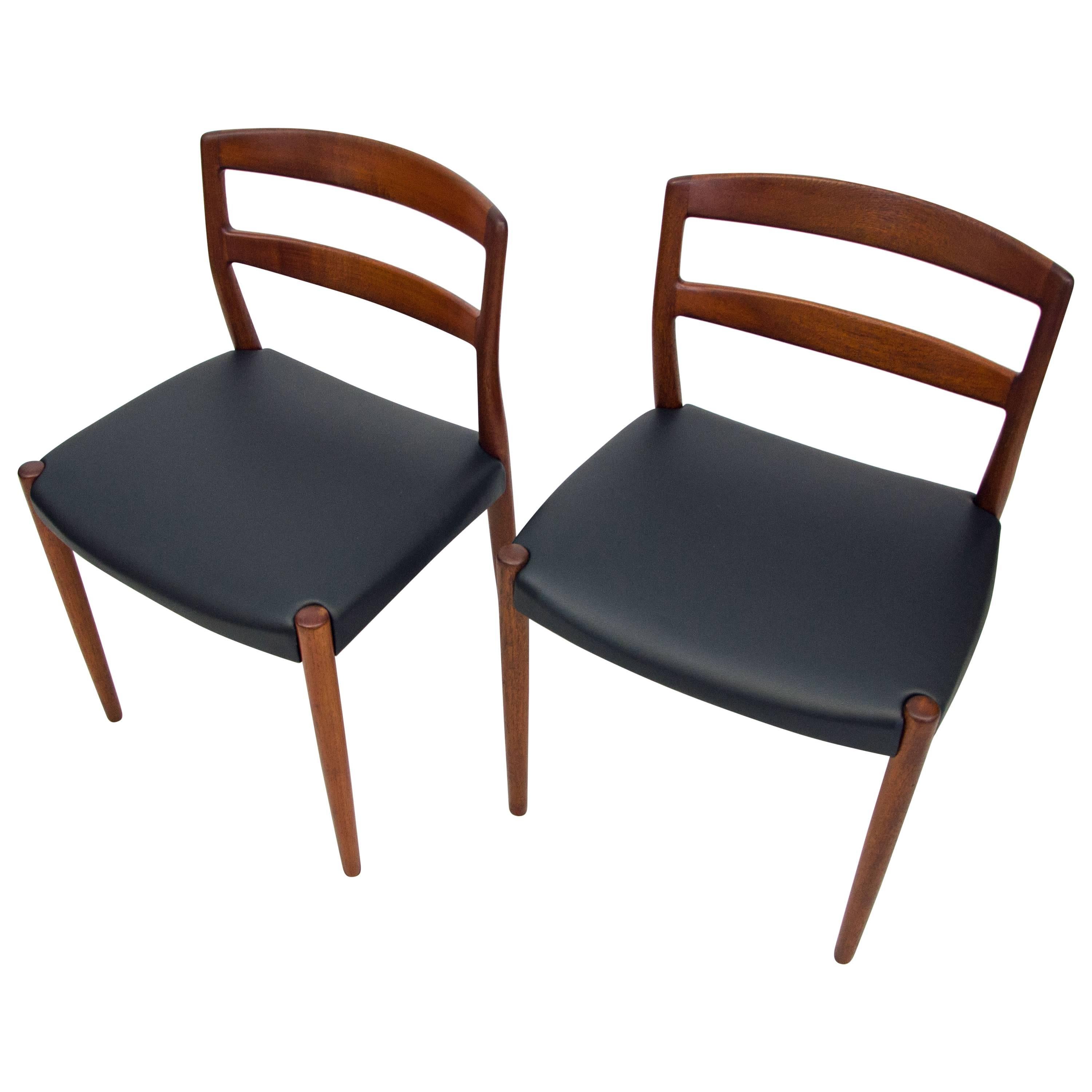Pair of Danish Teak Dining or Accent Chairs, Willy Beck